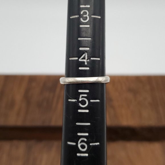 Size 4.5 925 Sterling Silver Heart Blue Turquoise Chips Ring - Picture 5 of 7